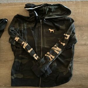 PINK green camo rose gold bling 2 piece set